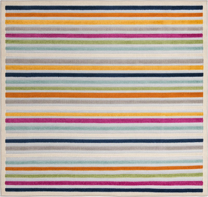 Wesley · Striped Outdoor Rug, multicolor and gray