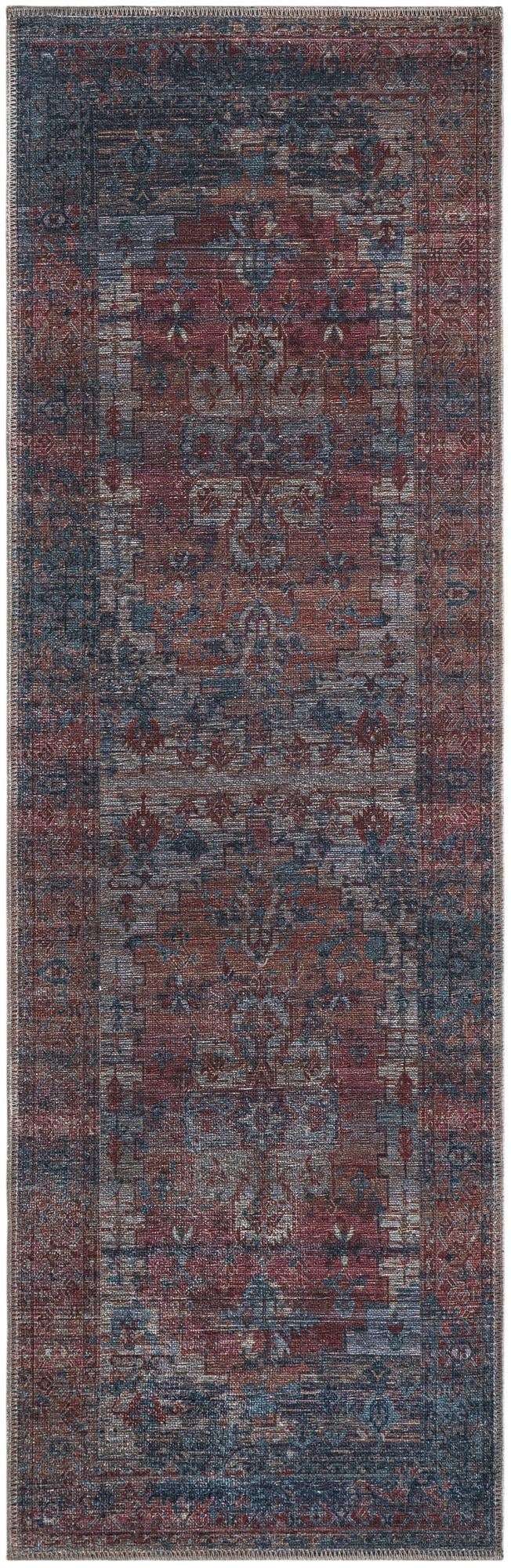 2' x 6' Teague · Border rug, antique red