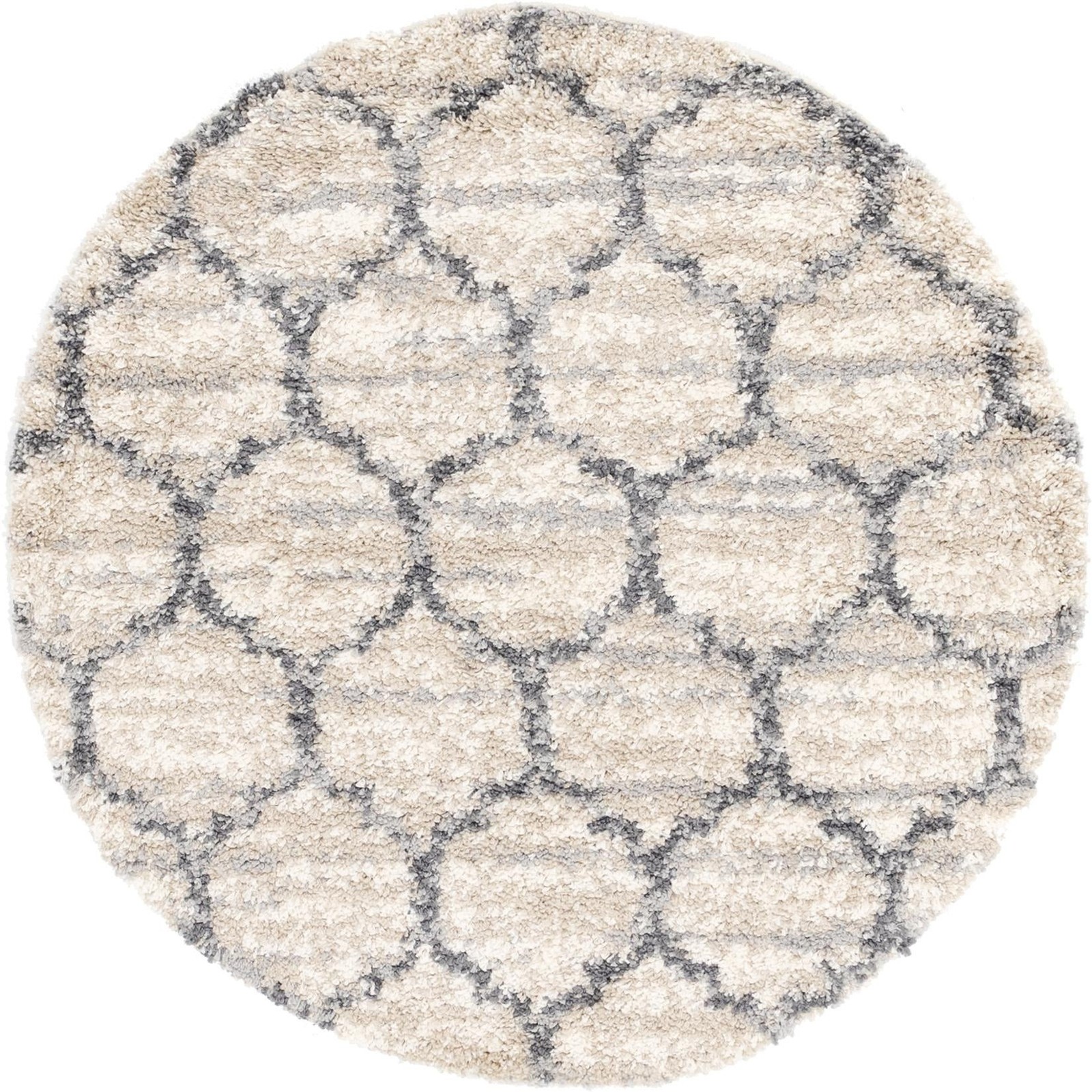 5' x 5' Everett · Lattice Shag Rug, beige