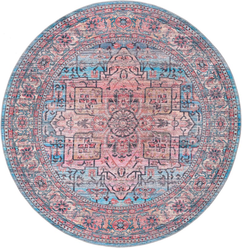 Sawyer · Border Washable Rug, blue