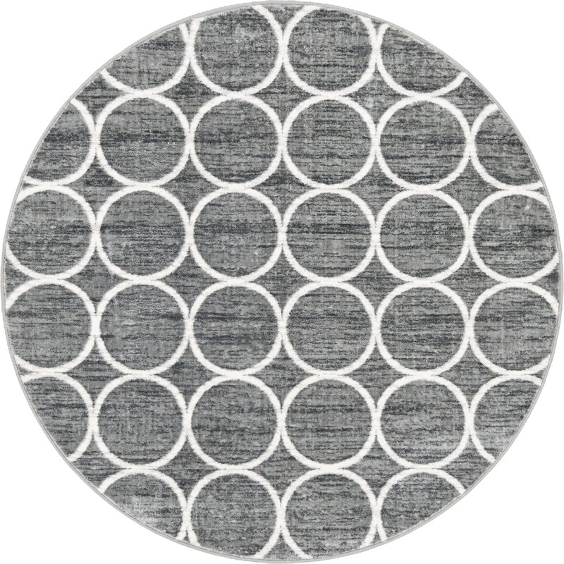 5' x 5' Corvallis · Trellis rug, grey