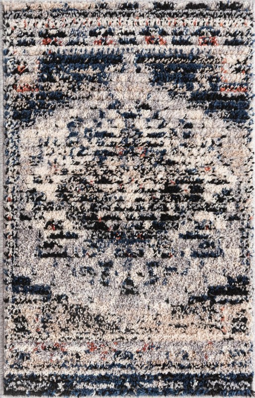 2' x 3' Burton · Border rug, gray