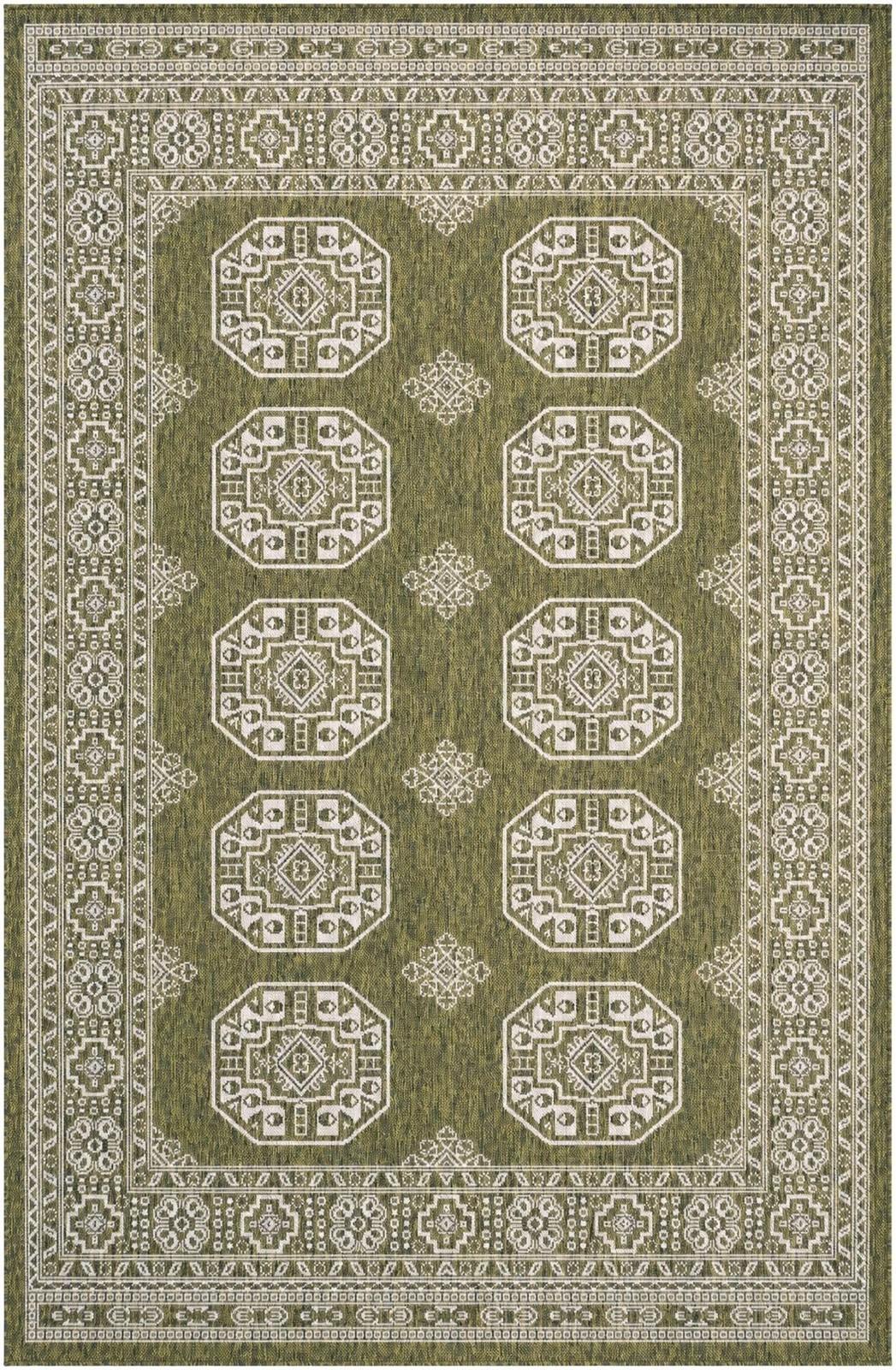 5' 3 x 8' Kirkland · Geometric Outdoor Rug, green