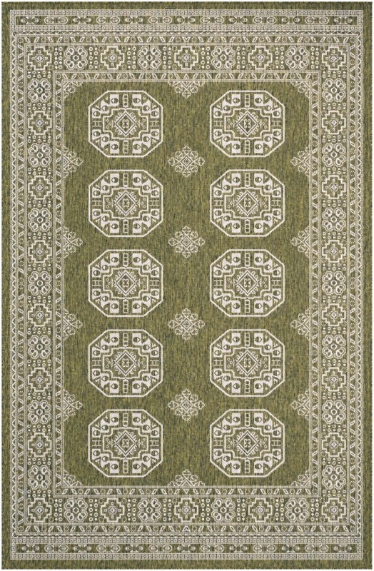 5' 3 x 8' Kirkland · Geometric Outdoor Rug, green