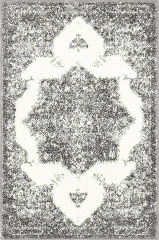 Thurston · Medallion rug, gray and ivory