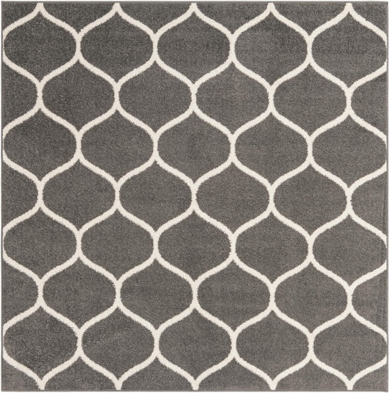 Ingram · Lattice rug, dark gray and ivory