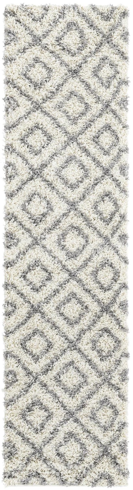 2' x 8' Brock · Diamond Shag Rug, ivory
