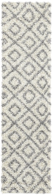 2' x 8' Brock · Diamond Shag Rug, ivory