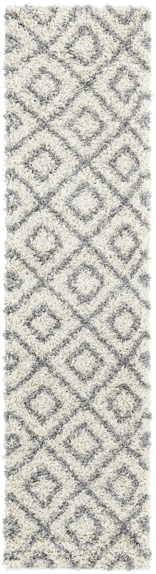 2' x 8' Brock · Diamond Shag Rug, ivory