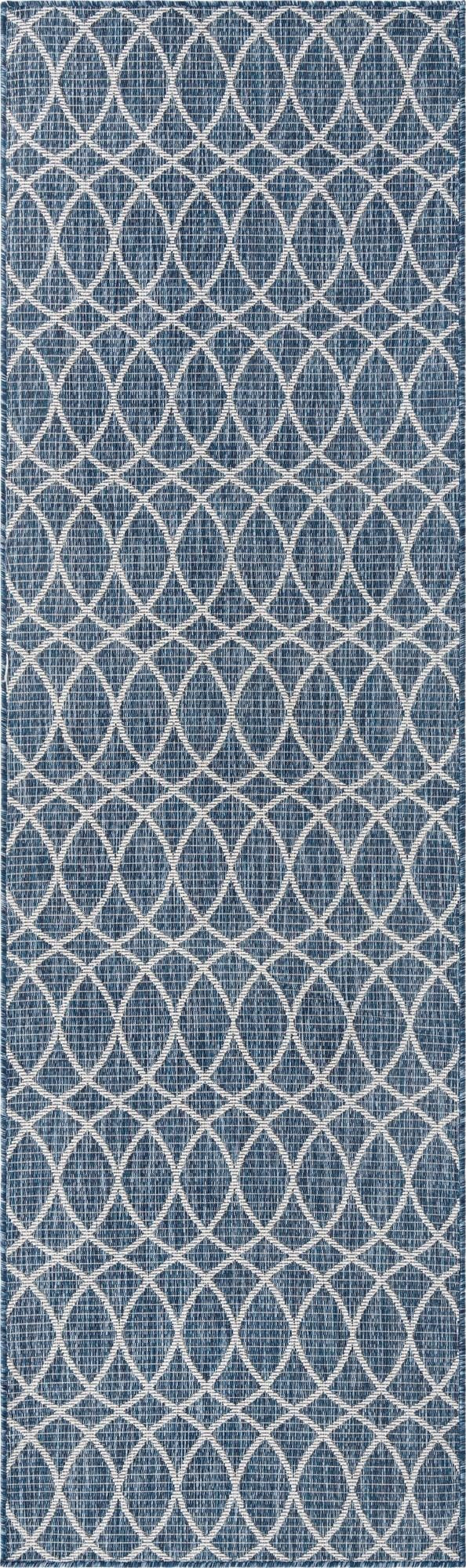 2' 7 x 10' Atkins · Geometric Outdoor Rug, blue