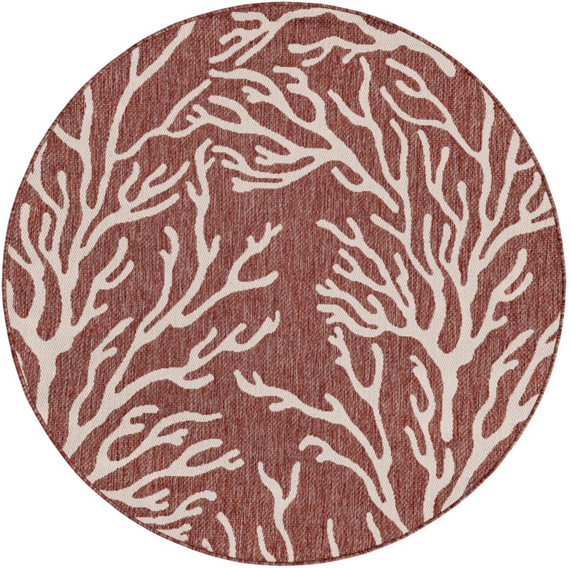 Northfield · Floral / botanical Outdoor Rug, rust red