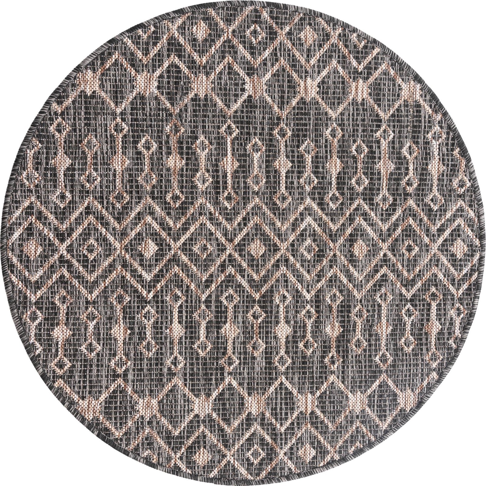 3' x 3' Kearney · Chevron Outdoor Rug, charcoal
