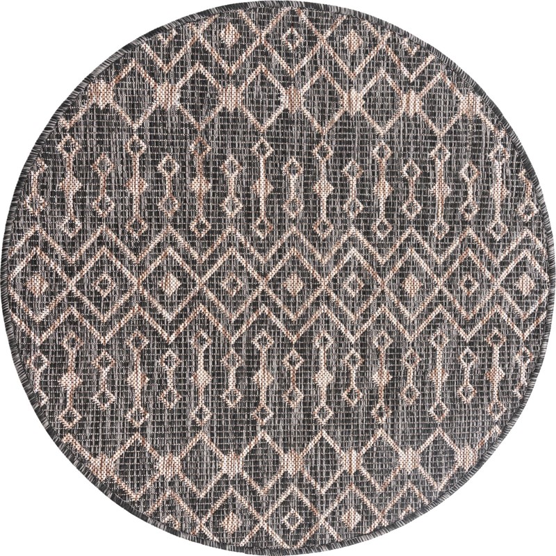 3' x 3' Kearney · Chevron Outdoor Rug, charcoal