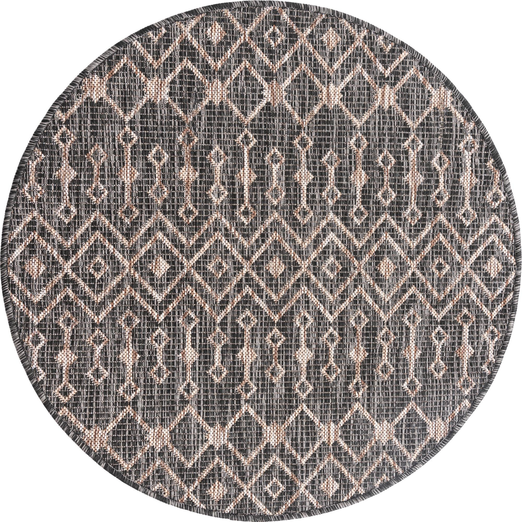 3' x 3' Kearney · Chevron Outdoor Rug, charcoal