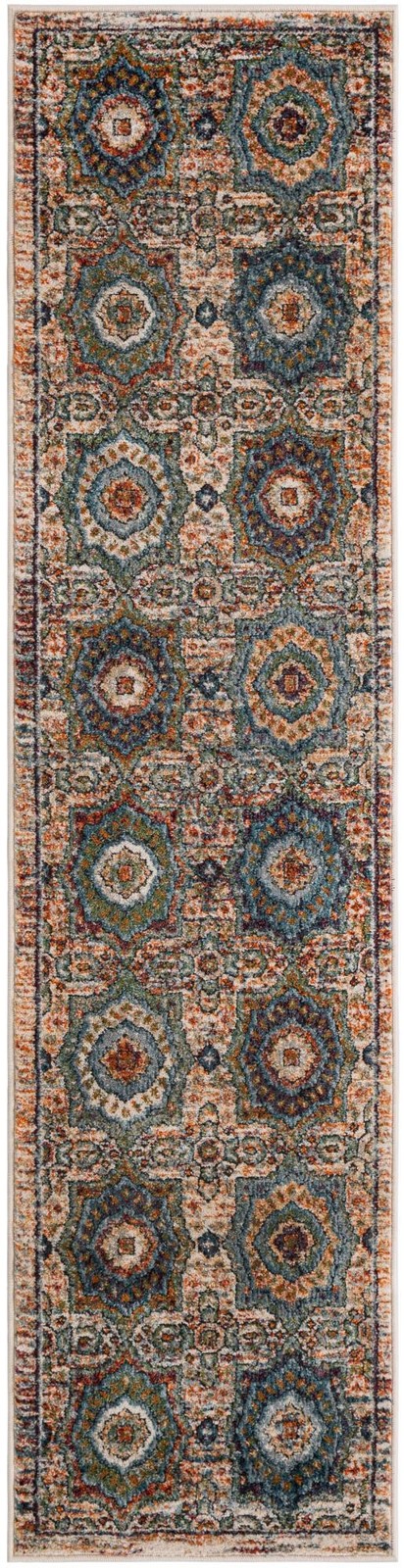 2' x 8' Firelight · Medallion rug, multi and blue