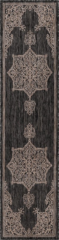 Rhys · Border Outdoor Rug, charcoal