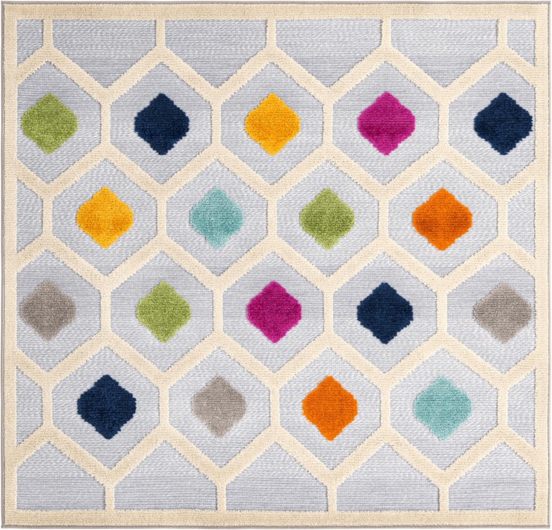 5' 3 x 5' 3 Raleigh · Diamond Outdoor Rug, gray