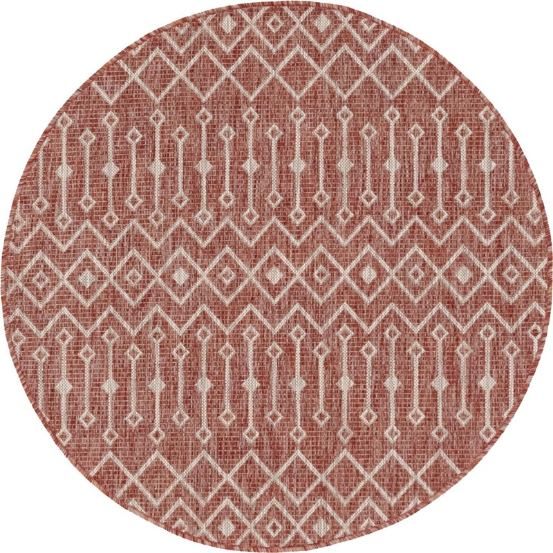 4' x 4' Kearney · Chevron Outdoor Rug, rustred