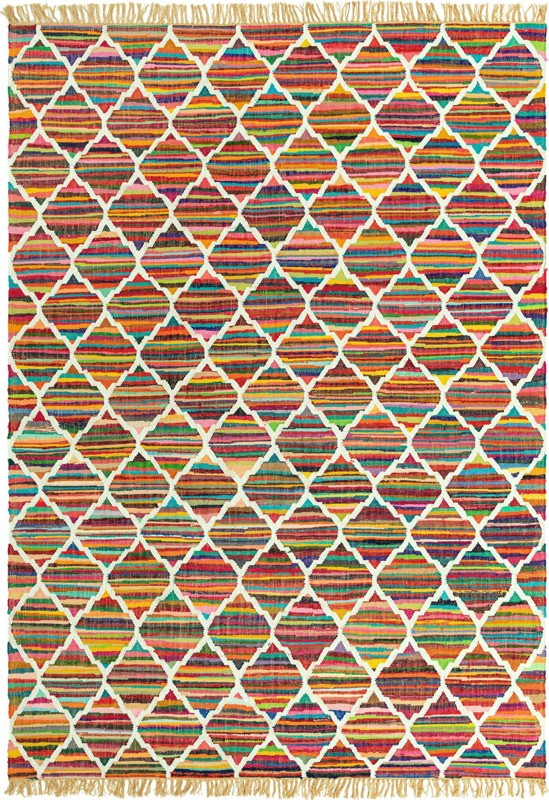 9' x 12' Peploe · Lines Chindi Rug, multi