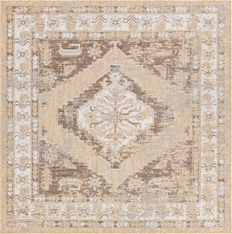 Wylie · Medallion Outdoor Rug, natural and brown