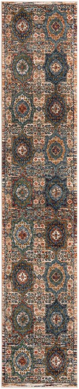 Firelight · Medallion rug, multi and blue