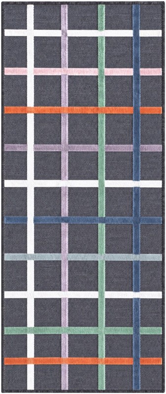 2' 2 x 5' 3 Franklin · Plaid Outdoor Rug, charcoal and multicolor