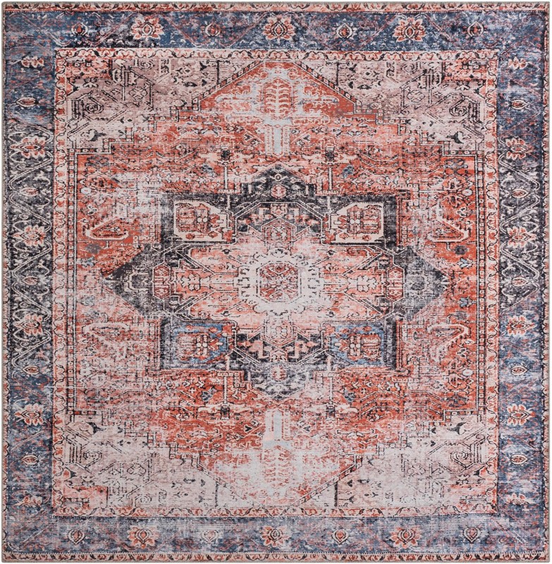 Travers · Medallion rug, rust and navy