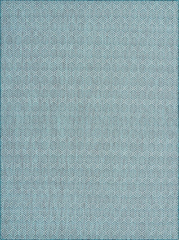 9' x 12' 2 Fairley · Diamond Outdoor Rug, teal