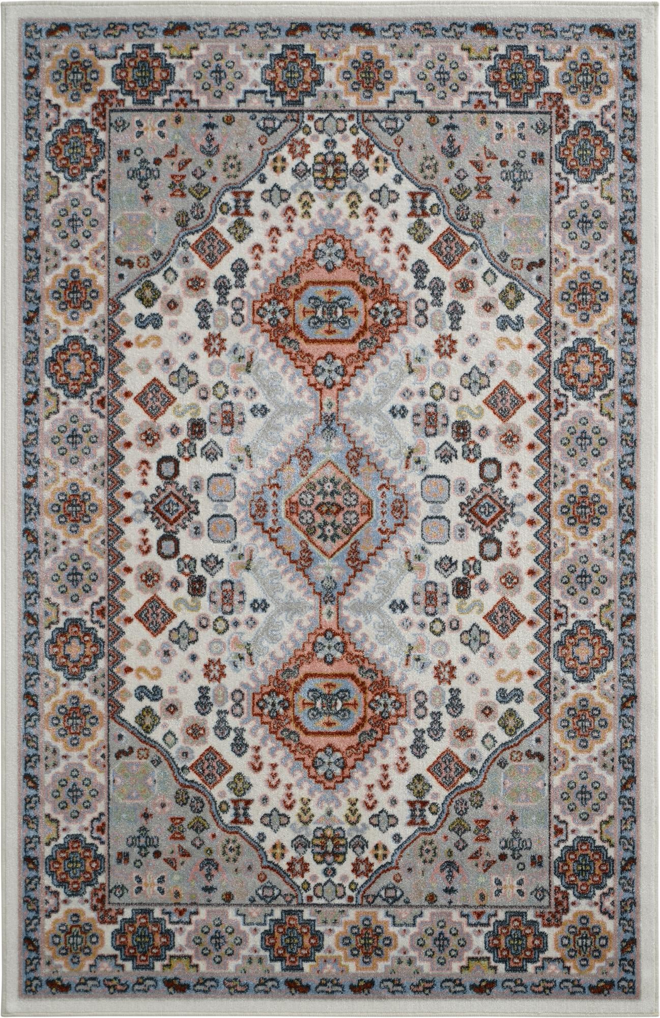 4' x 6' Middlebury · Border Washable Rug, ivory