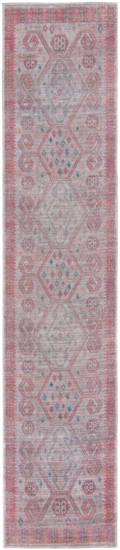 2' 7 x 12' Bascom · Geometric medallion Washable Rug, rust and beige