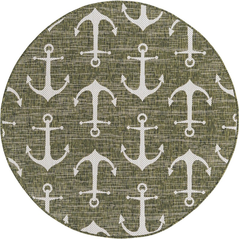 5' 3 x 5' 3 Millbrook · Pictoral Outdoor Rug, green