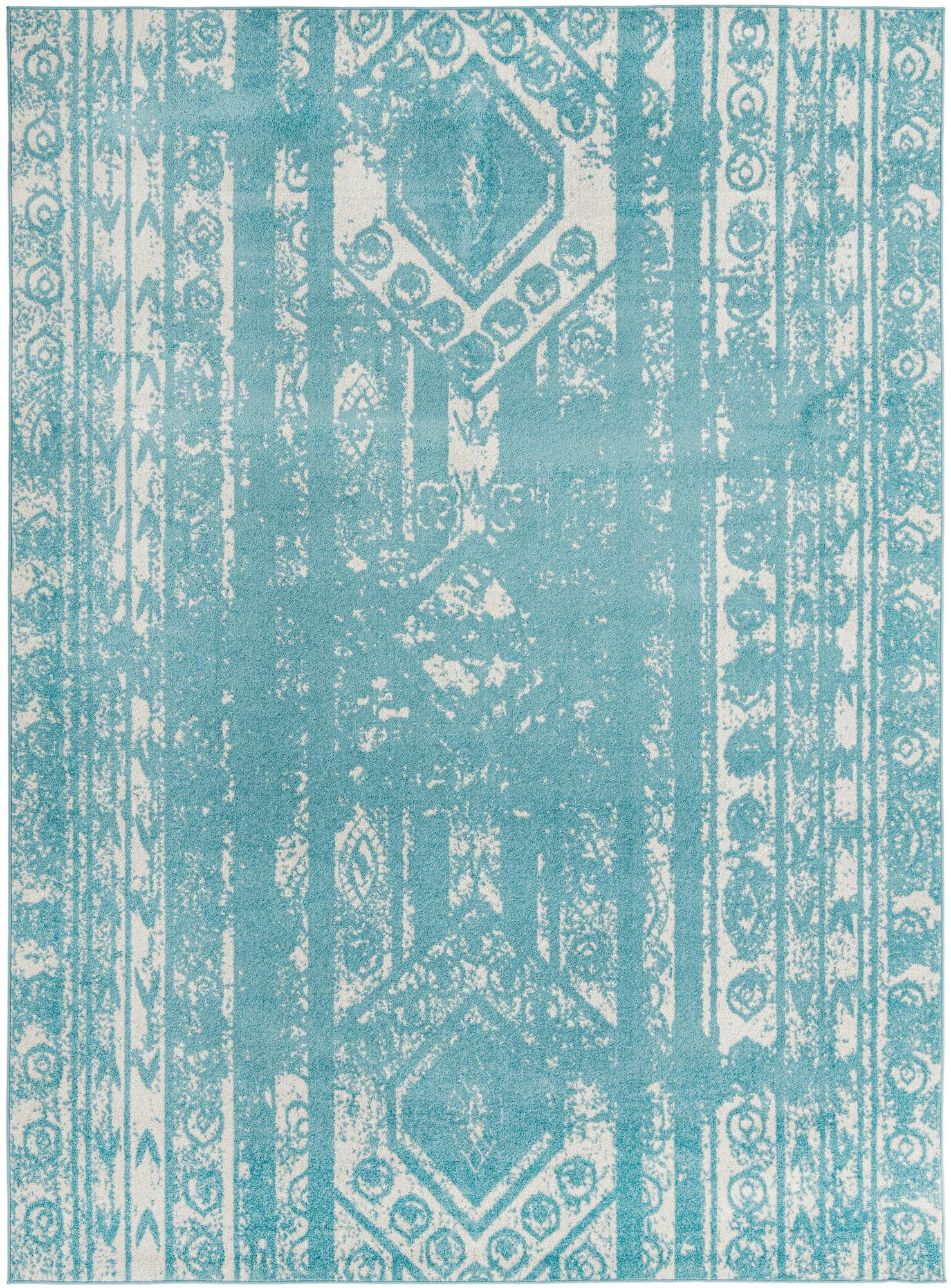 10' x 13' Underhill · Diamond rug, light blue