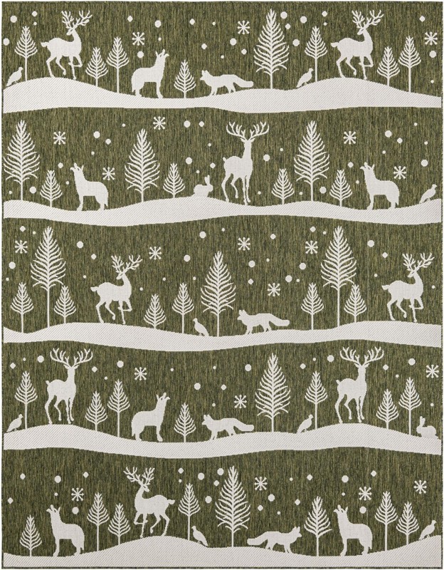 Cashel · Pictoral Outdoor Rug, green