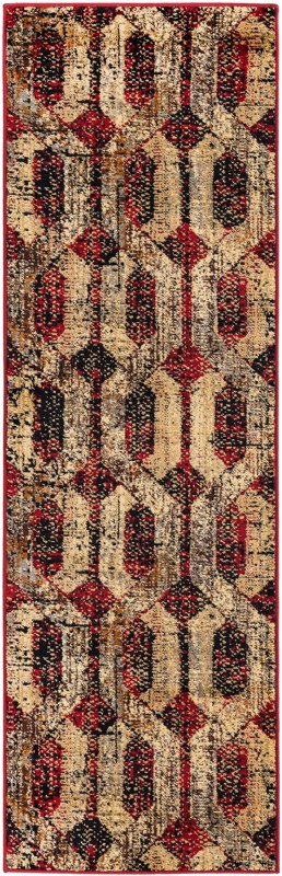 Acadia · Geometric lattice rug, burgundy and beige