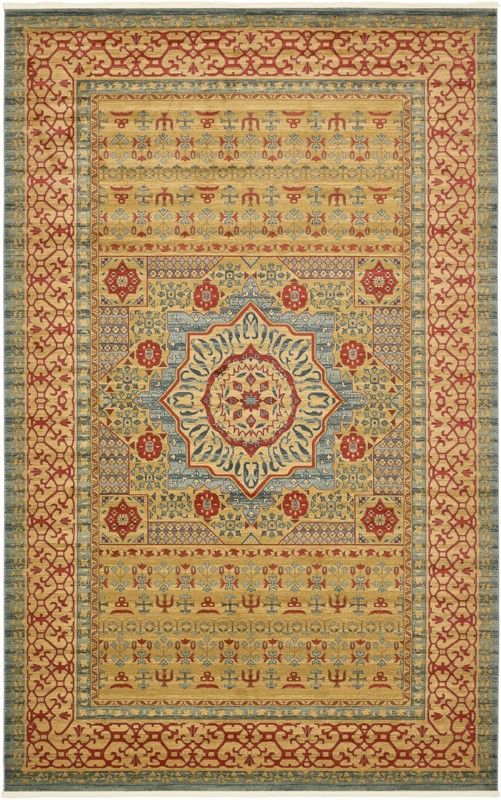 Nesbitt · Medallion rug, gold and red
