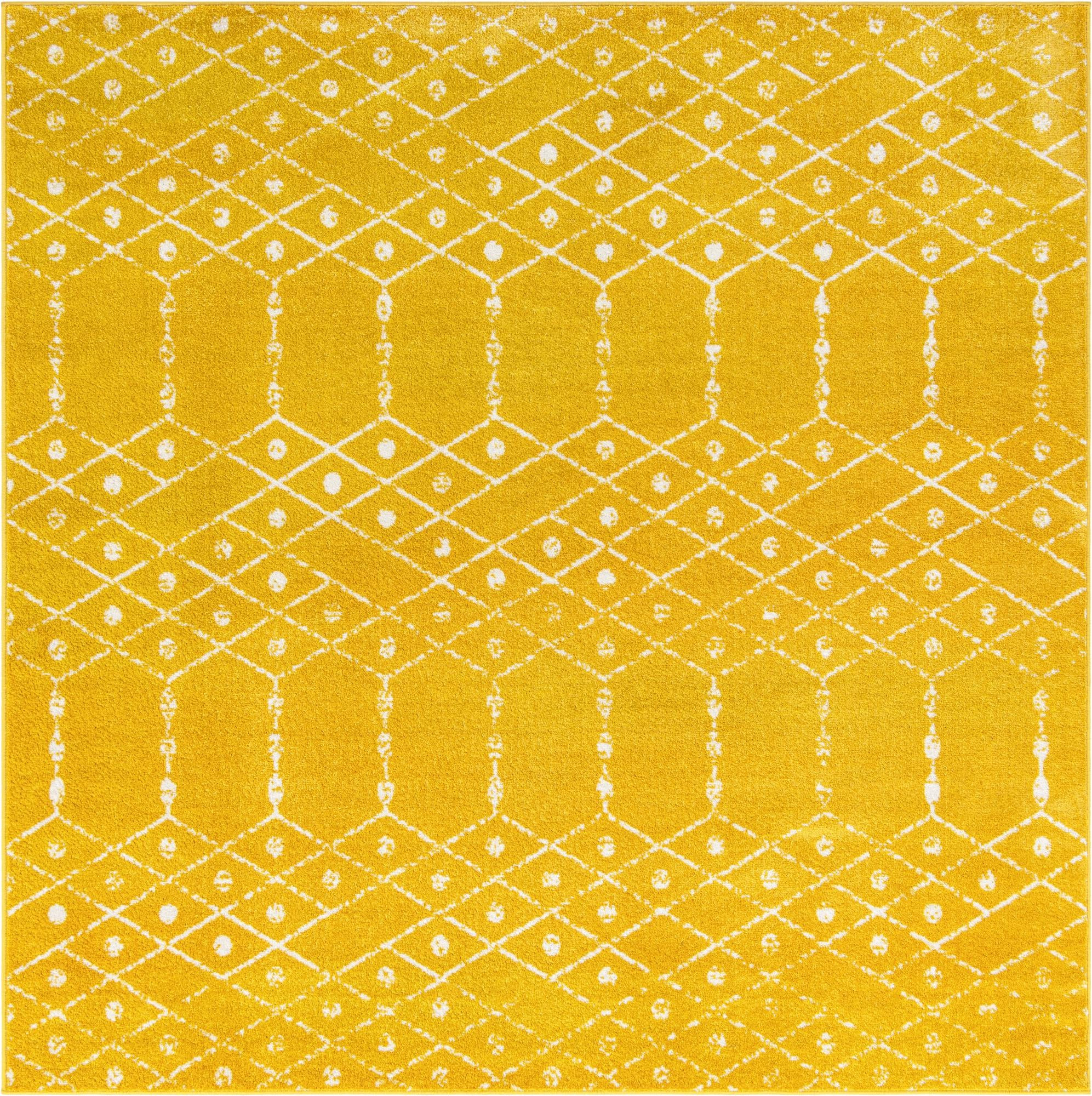 7' 10 x 7' 10 Newcomb · Diamond rug, yellow