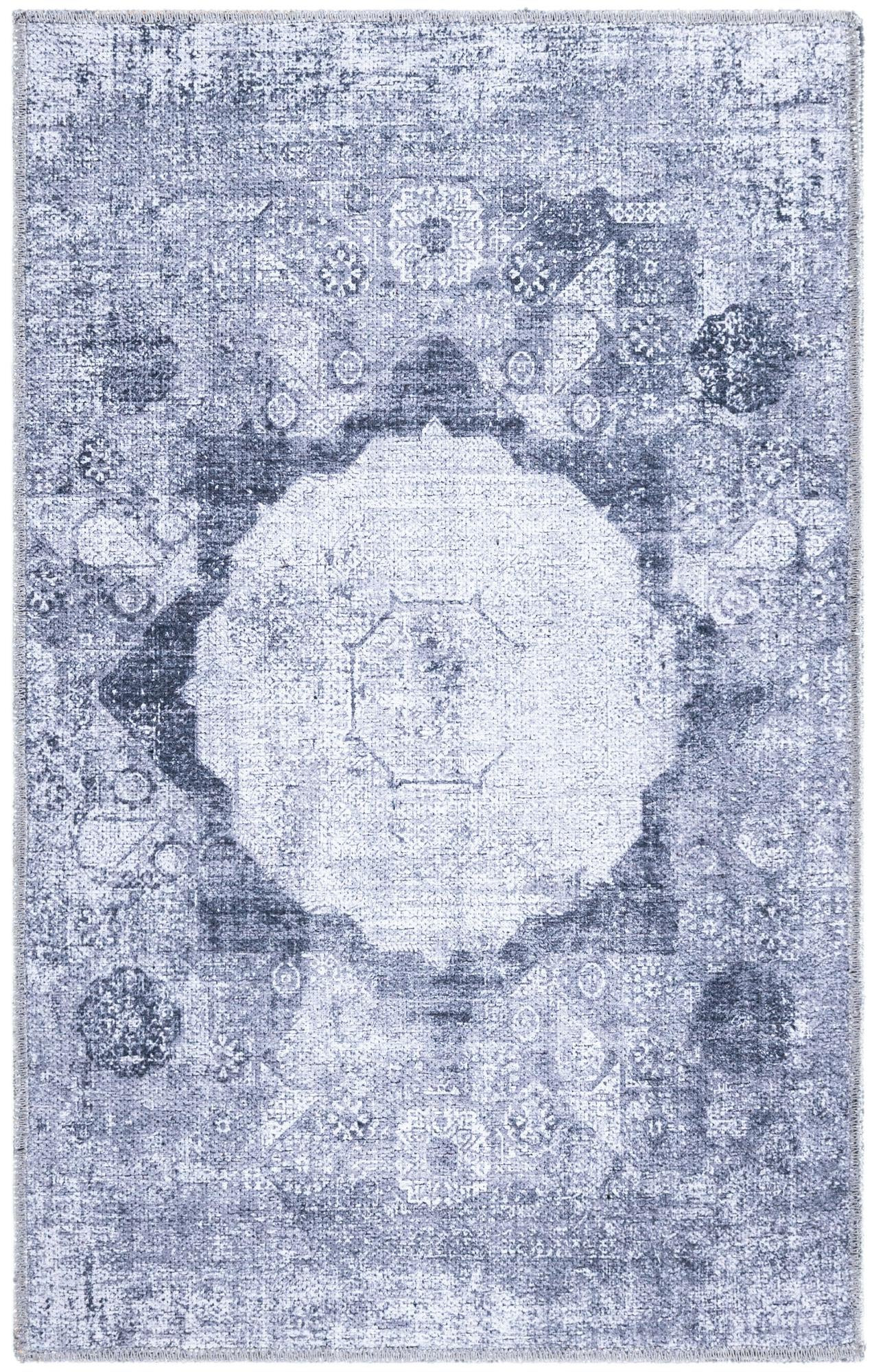 2' x 3' Fallowfield · Medallion Washable Rug, gray ivory