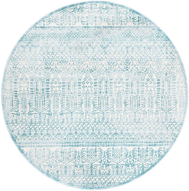 7' 10 x 7' 10 Lakewood · Bohemian rug, teal and ivory