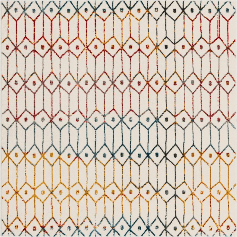 5' 3 x 5' 3 Vincent · Diamond rug, multi