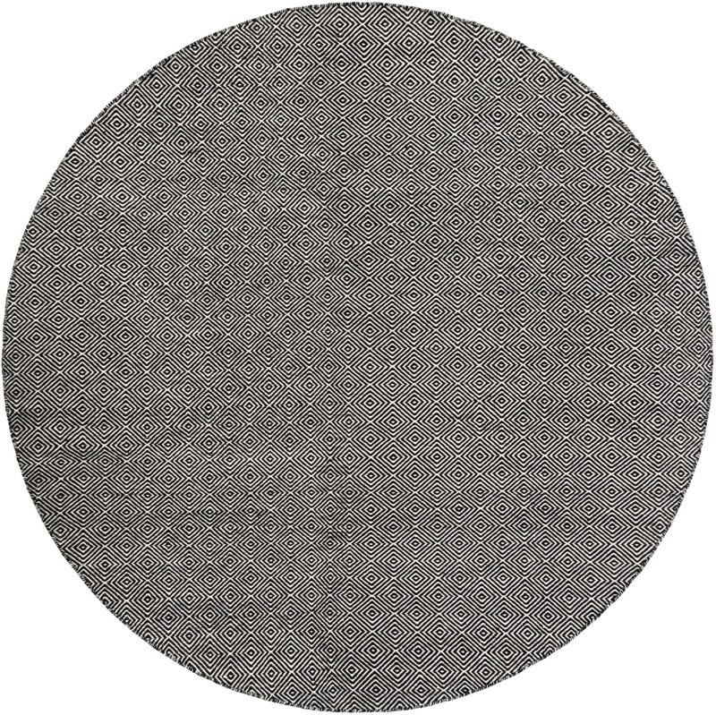 7' 10 x 7' 10 Standish · Diamond Wool Rug, black and ivory