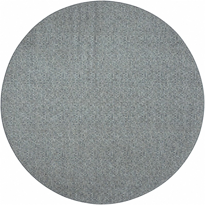 Loam · Grid Outdoor Rug, teal and cream