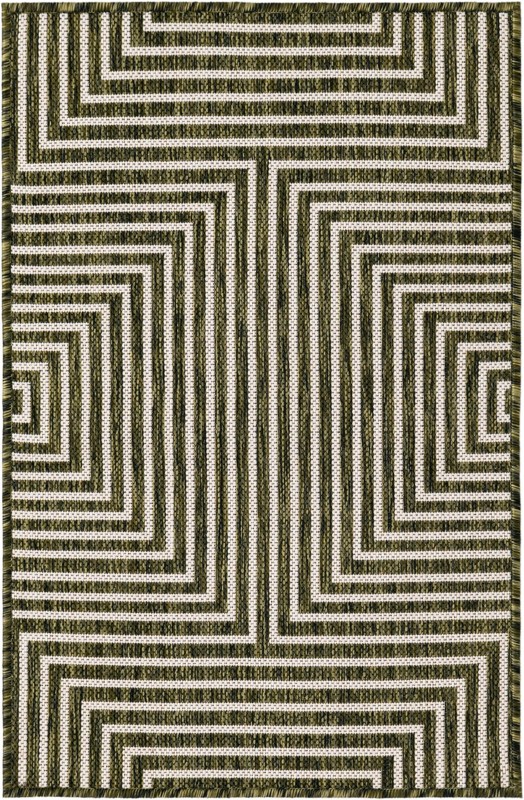 Gorse · Geometric Outdoor Rug, green