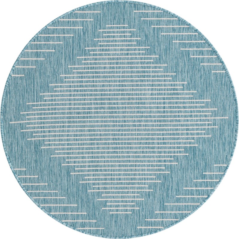 4' x 4' Harlow · Diamond Outdoor Rug, light aqua