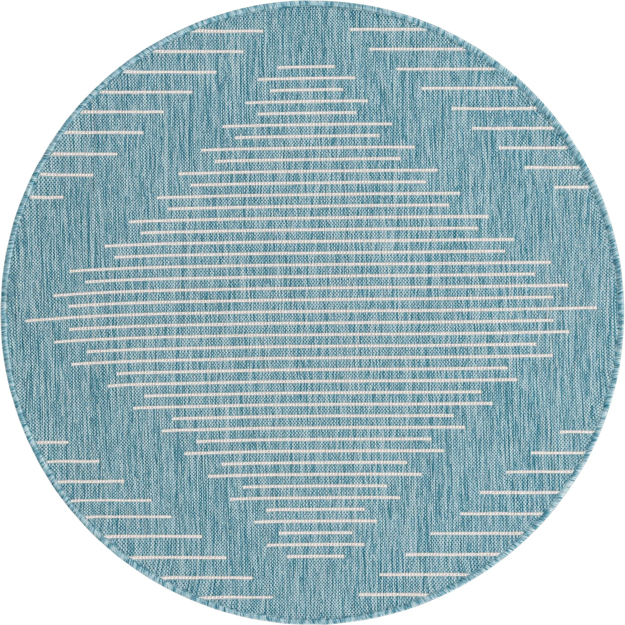 4' x 4' Harlow · Diamond Outdoor Rug, light aqua