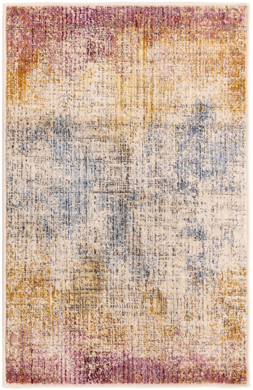2' x 3' Huckleberry · Abstract striped rug, multicolor and ivory
