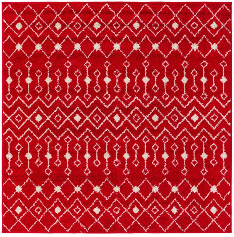 6' x 6' Boswell · Geometric trellis rug, burgundy and ivory
