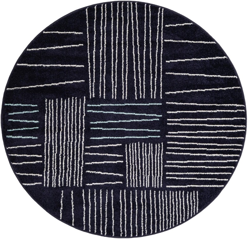 5' 3 x 5' 3 Bellingham · Geometric rug, navy blue