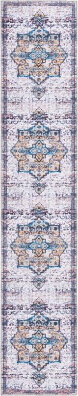 Rideout · Medallion Washable Rug, white and blue