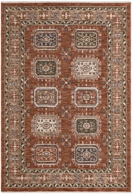 Oakley · Medallion rug, rust and ivory