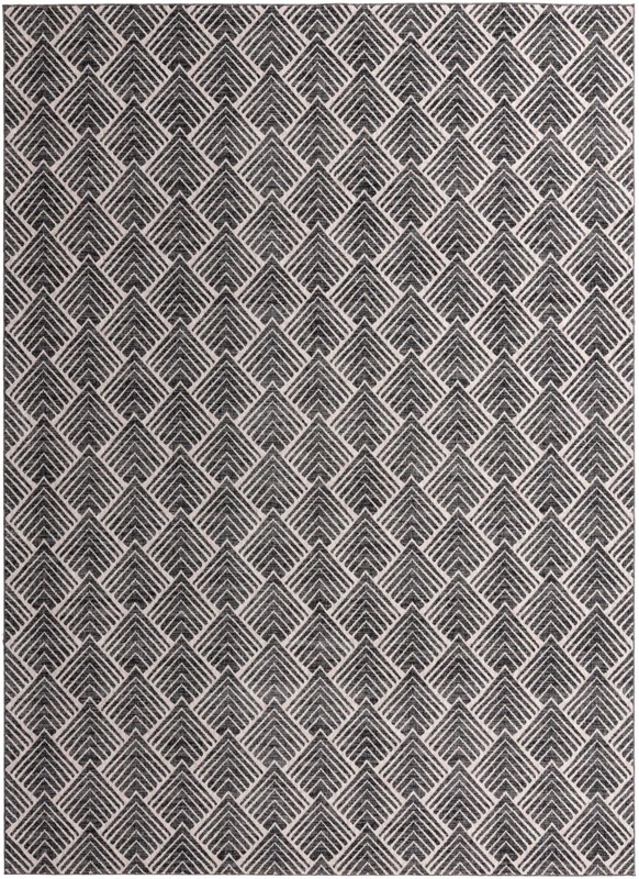 Riverbend · Chevron rug, charcoal ivory